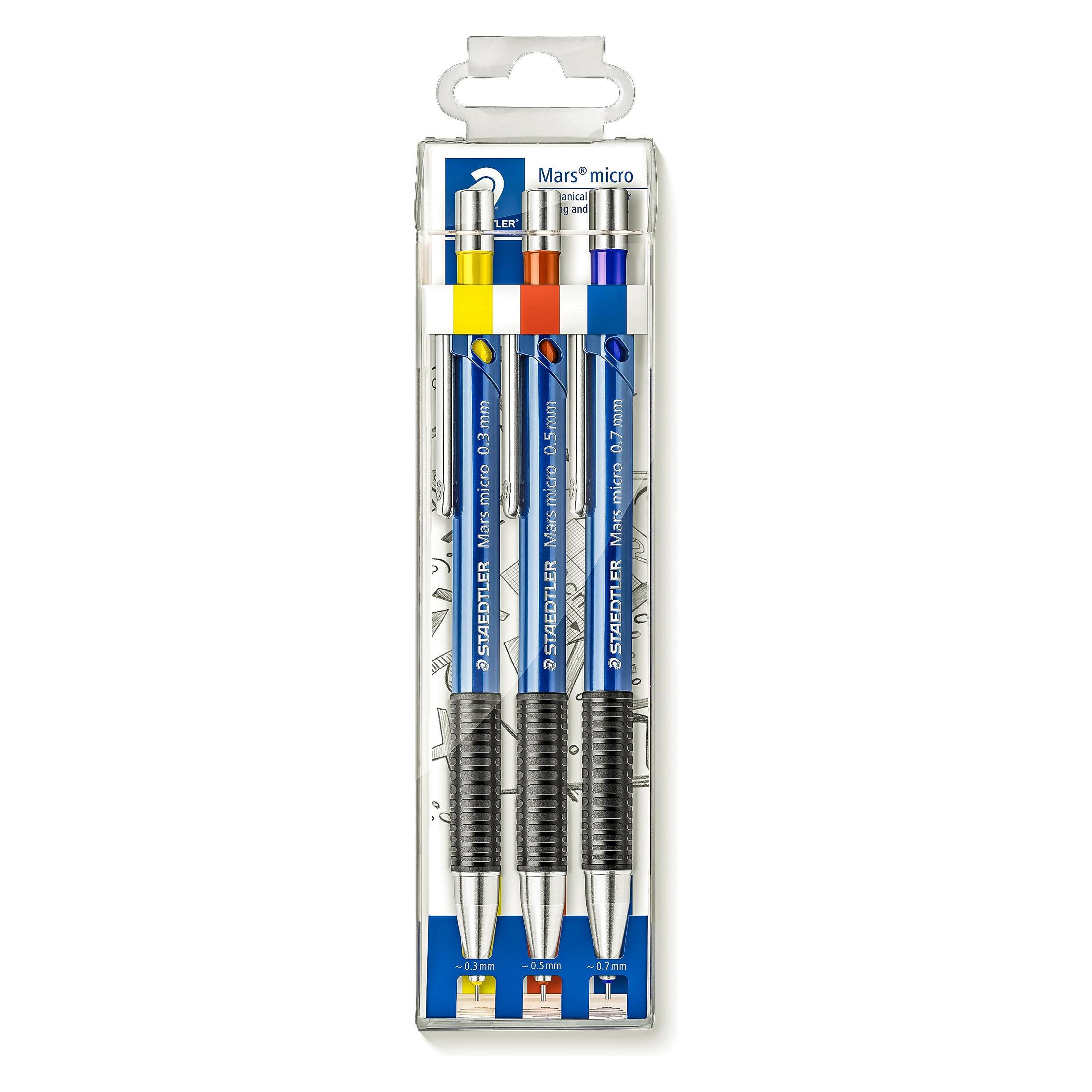 Staedtler Druckbleistift Mars micro sort. 3ST (0.70 mm, B, 3x) (775 SC WP3)