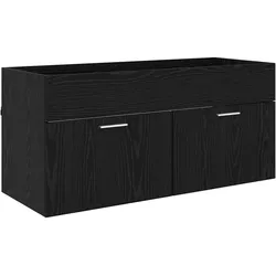 Helloshop26 - Moderner rechteckiger Waschtischunterschrank 100 x 38,5 x 46 cm großer Stauraum zeitgenössisches Design schwarzes 02_0052660