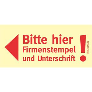 BIZSTIX Haftmarker Firmenstempel und Unterschrift, Papier, beschriftbar, 5 x 100 Streifen, gelb