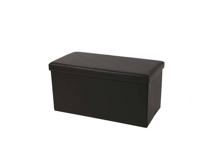 Sitzbox Schwarz Kunststoff faltbar mit Stauraum
