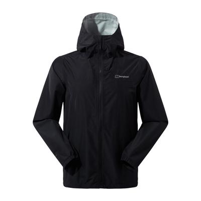 Funktionsjacke BERGHAUS "M DELUGE PRO 3.0 JKT", Herren, Gr. S, schwarz (jet schwarz), Obermaterial: 100% Polyester, Jacken Funktionsjacke, mit Sturmklappe, atmungsaktiv, wasserdicht, aus Polyester