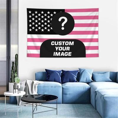Uplifted Finds Personalized Photo Custom American Flag Tapestry Room Decor Banner For Family Pets & Idols qz010 200x150cm