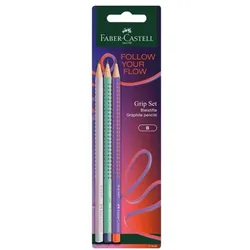 Faber-Castell Bleistift-Set »Grip Flow Edition« 3 Stück blau