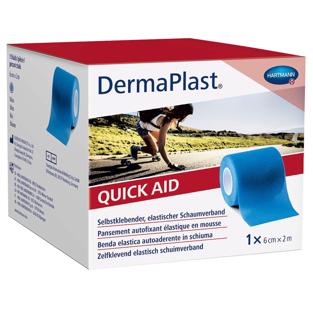 Dermaplast Quick Aid Schaumverb.6 cmx2 m blau 1 St Set