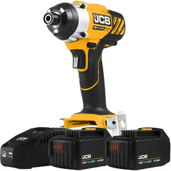 JCB Akku Schlagschrauber 18V 150Nm 1/4" Aufnahme inkl. Ladegerät & 2 Akkus 4,0Ah