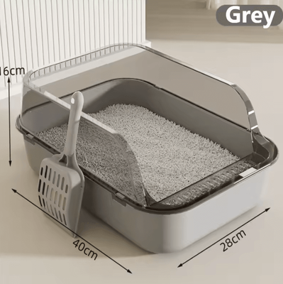 Inspire Curations Semi Enclosed Splashproof Cat Litter Box With High Sides e