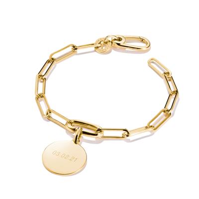 Charm-Armband THOMAS SABO "Charm Armband Goldfarben" Gr. 19, gold (gelbgoldfarben), Armbänder, Damen, 19, Edelstahl, Charm-Armband