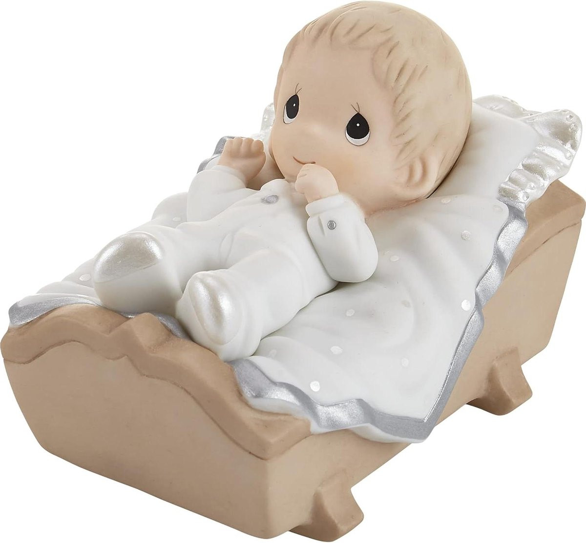 Handgeschilderd wit porseleinen kinderbeeldje voor decoratie