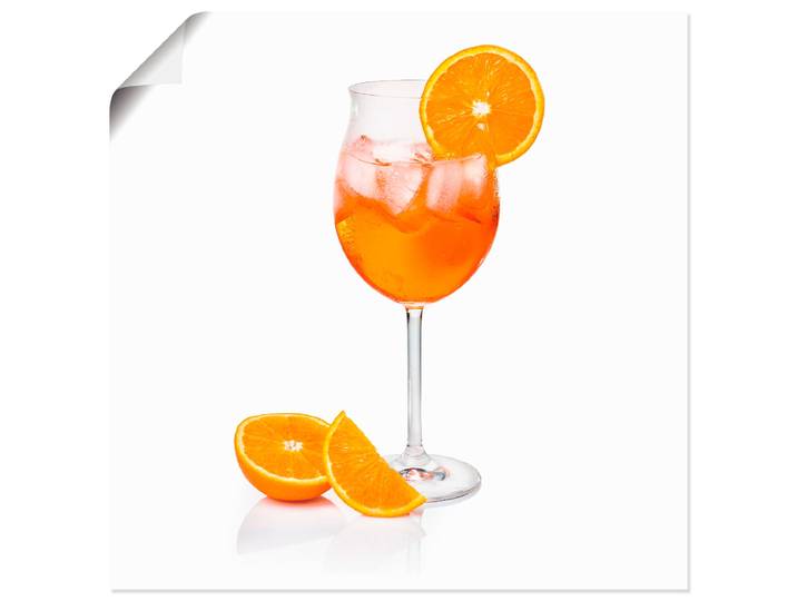 Wandbild ARTLAND Aperol Spritz mit einer Scheibe Orange , orange (farbe bild(er): orange), B:40cm H:40cm, Bilder, Wandbild, als Leinwandbild, Poster in verschied. Grössen