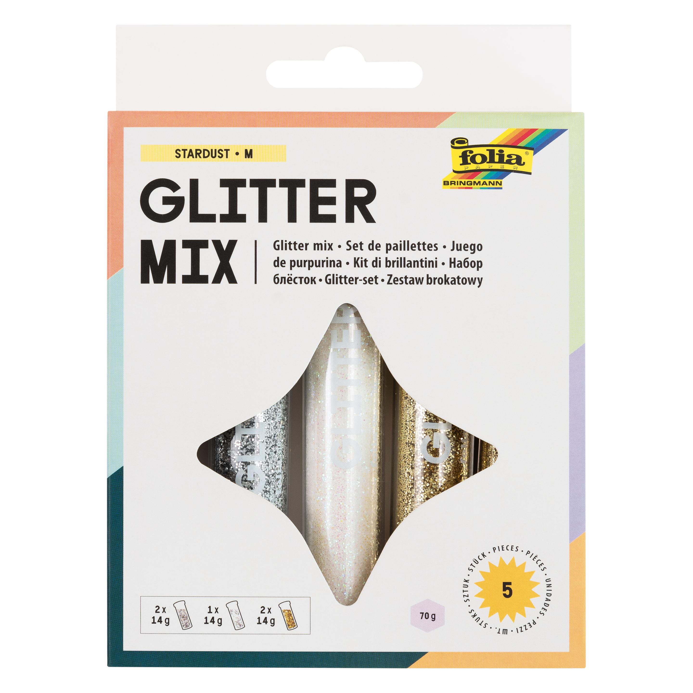 Folia Glitterset Pulver gold/silber/weiss (57801)