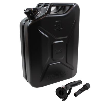 TRUTZHOLM Metallkanister schwarz 20 Liter inkl. Ausgießer + Halter Benzin Diesel