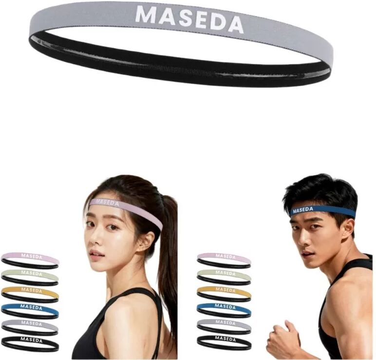 INF Bandeau de Sport Antidérapant en Silicone - Haute Élasticité et Anti-Transpiration Gris