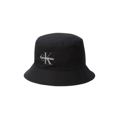 Fischerhut CALVIN KLEIN JEANS "MONOLOGO EMBROIDERY BUCKET HAT", Herren, schwarz, Web, Baumwolle, unifarben, Hüte