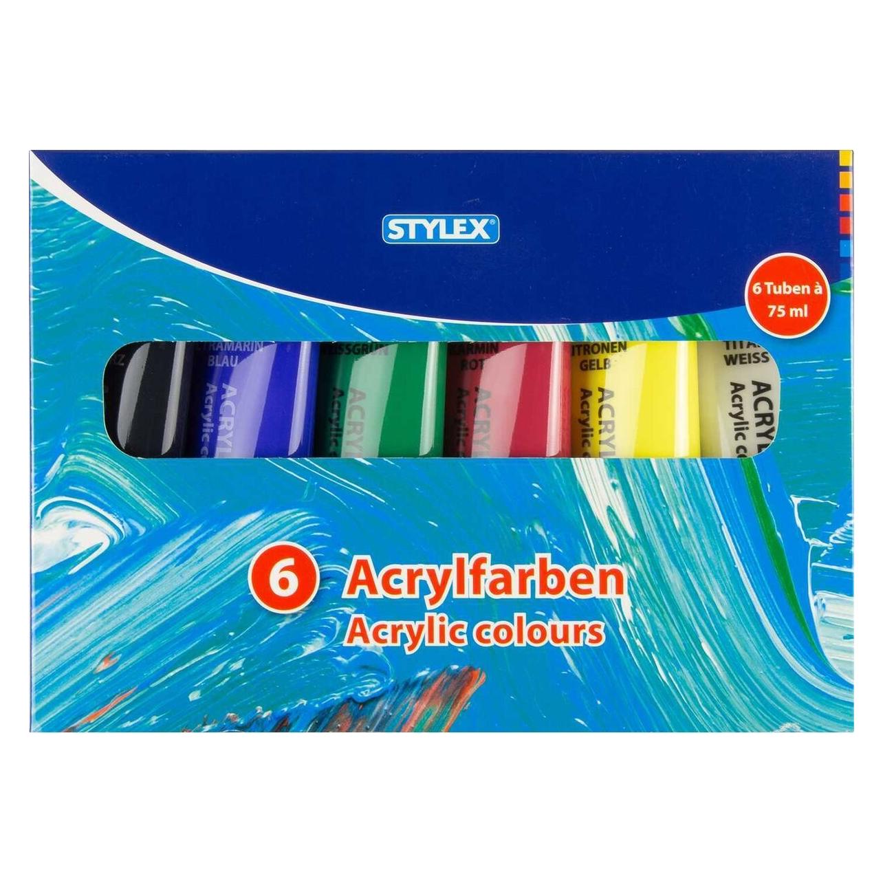 Stylex Acrylfarben 6er Set (75 ml) (ST28653)