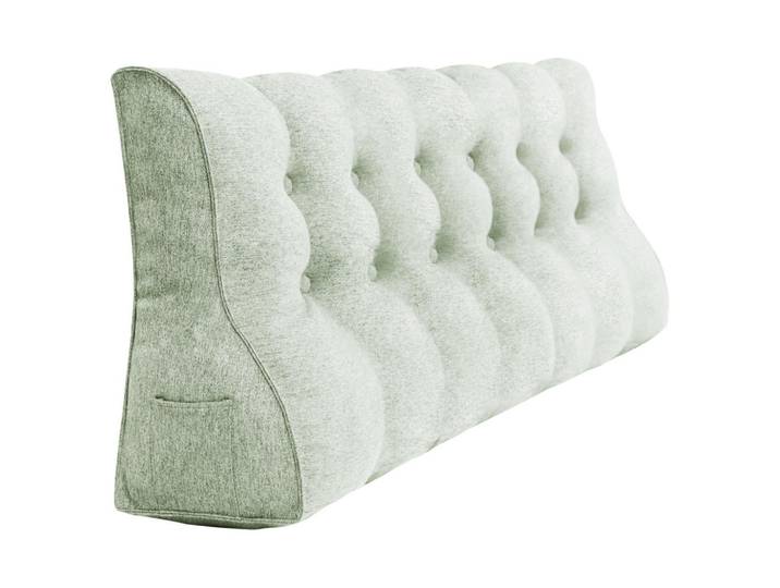 Vercart Rückenkissen Körperkontur Leinenlook Weiß 180 cm, Füllung: Hohlfaser, Dreieckig, 55x180 cm, Heimtextilien, Wohntextilien, Kissen, Rückenkissen