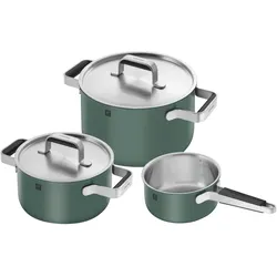 Zwilling 3tlg. Pure Kochgeschirrset Grün, Pfannenset + Topfset, Grün