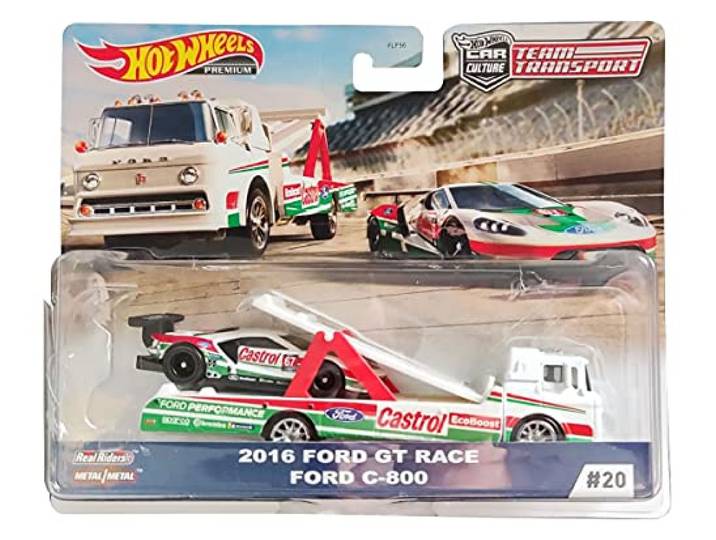 HOT WHEELS Premium CAR Culture Team Transport H 1/64 Scale 2016 Ford GT Race for C-800 Model Set #20