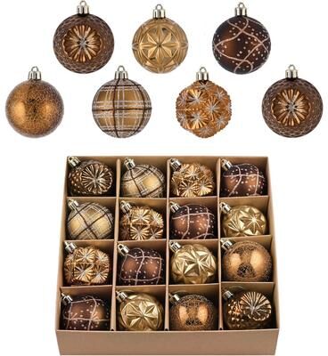 Cozy Casa Charm Shatterproof Luxury Ornaments, Bronze Copper Gold Hanging Balls, Christmas Tree, Thanksgiving Fall Decorations Shatterproof Luxury Ornaments, Bronze Copper Gold Hanging Balls, Christmas Tree, Thanksgiving Fall Decorations