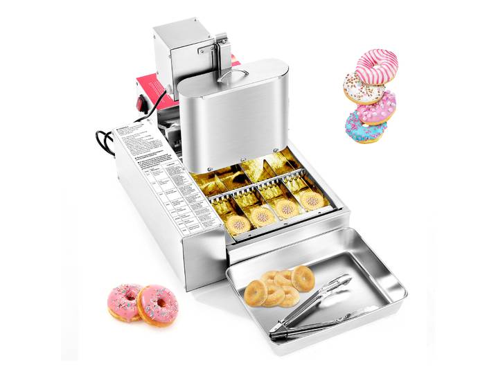 Vevor Machine A Donuts Automatique\, Friteuse A Donuts Rendement Eleve 240pcs/h\, Pour Friture Et Retournement De Beignets Beignes Boulangerie\, 4 Rangees\, En Acier Inoxydable\, Avec Commande Intelligente