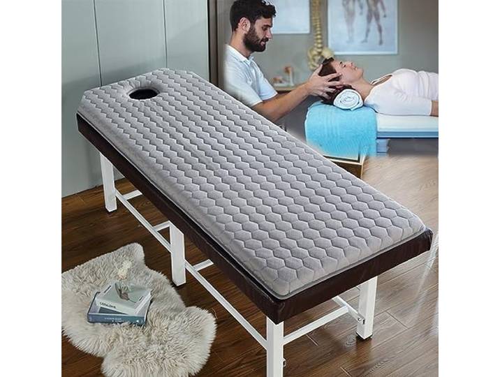 LXJDDLD Schönheitssalon-Bettmatratze Mit Atemloch,Massagetisch Lash Bett Matratzenauflage Memory Foam,Trapezförmige Hauptbadekurort-Bett-Matratzen-Auflage,Ohne Bett,Grau,70x190cm 6cm