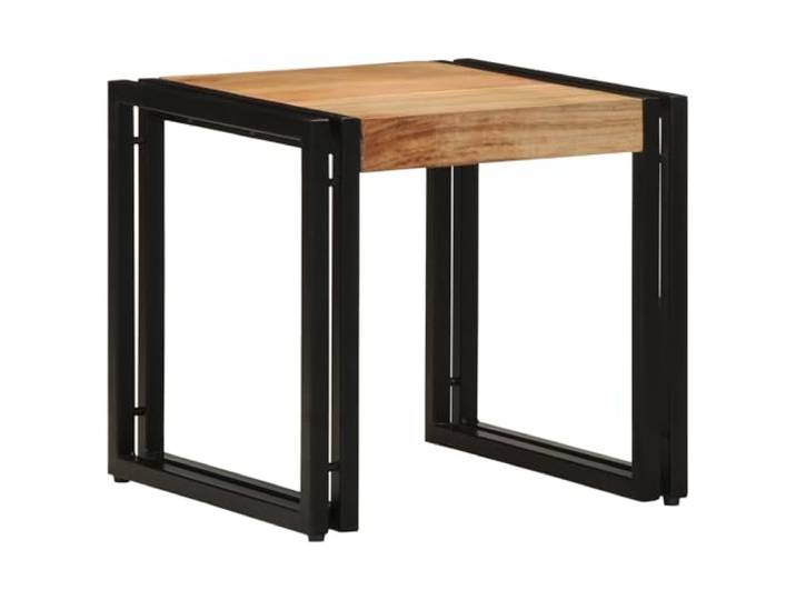 HEFZGDB Massivholz Couchtisch Akazie 40x50x38 cm mit Eisenrahmen, Brauner Wohnzimmertisch Industriestil Langlebig und Stabil für Moderne Einrichtung