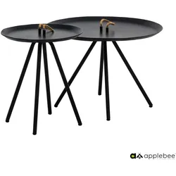 Apple Bee 2er Set Kaffeetische ELLE ALU, Aluminium Schwarz - Abverkauf