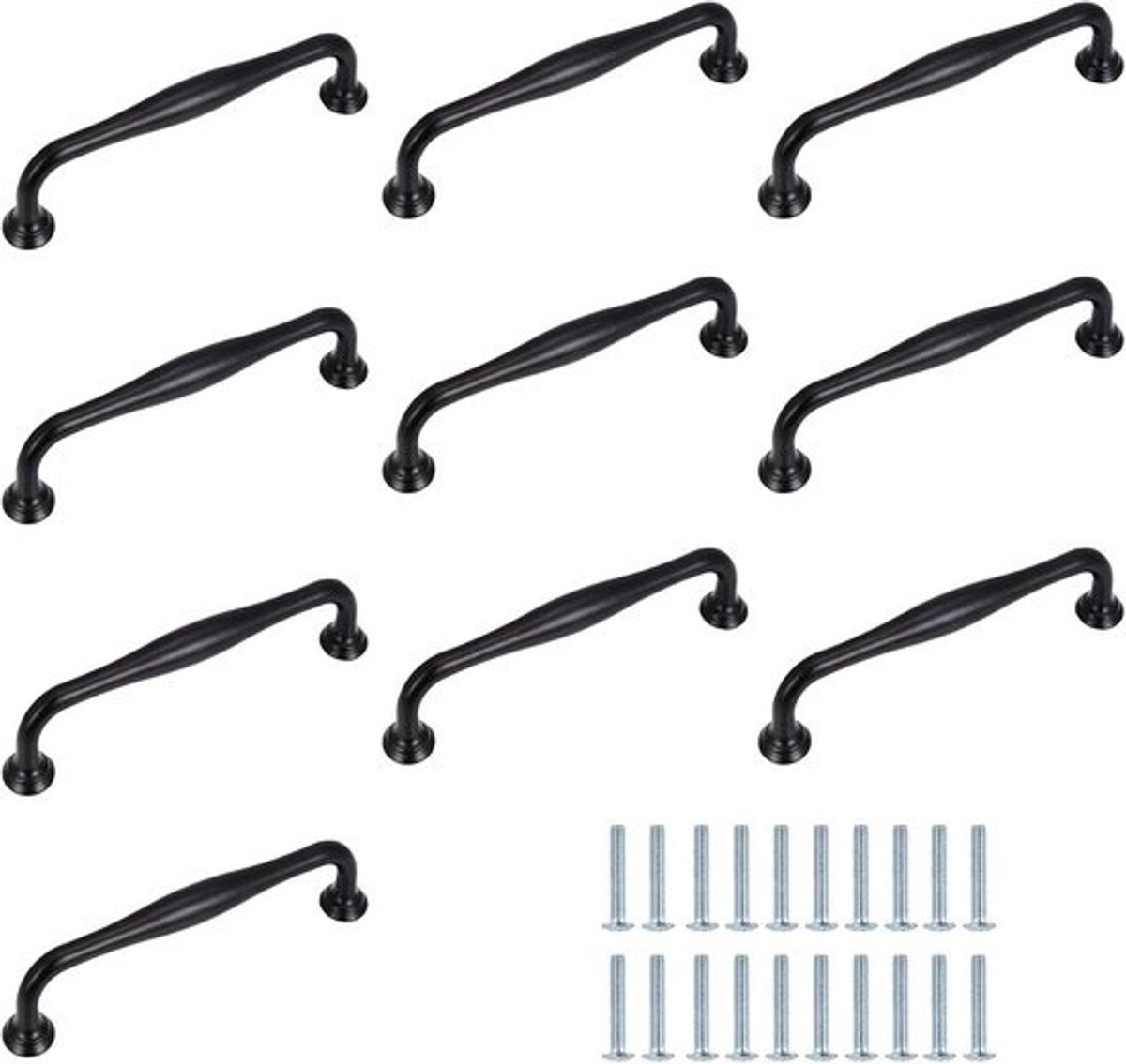 10 stuks Zwarte Aluminium Meubelgrepen