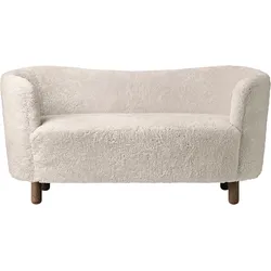 Mingle Sheepskin Sofa beige auf dunklen Eichenbeinen
