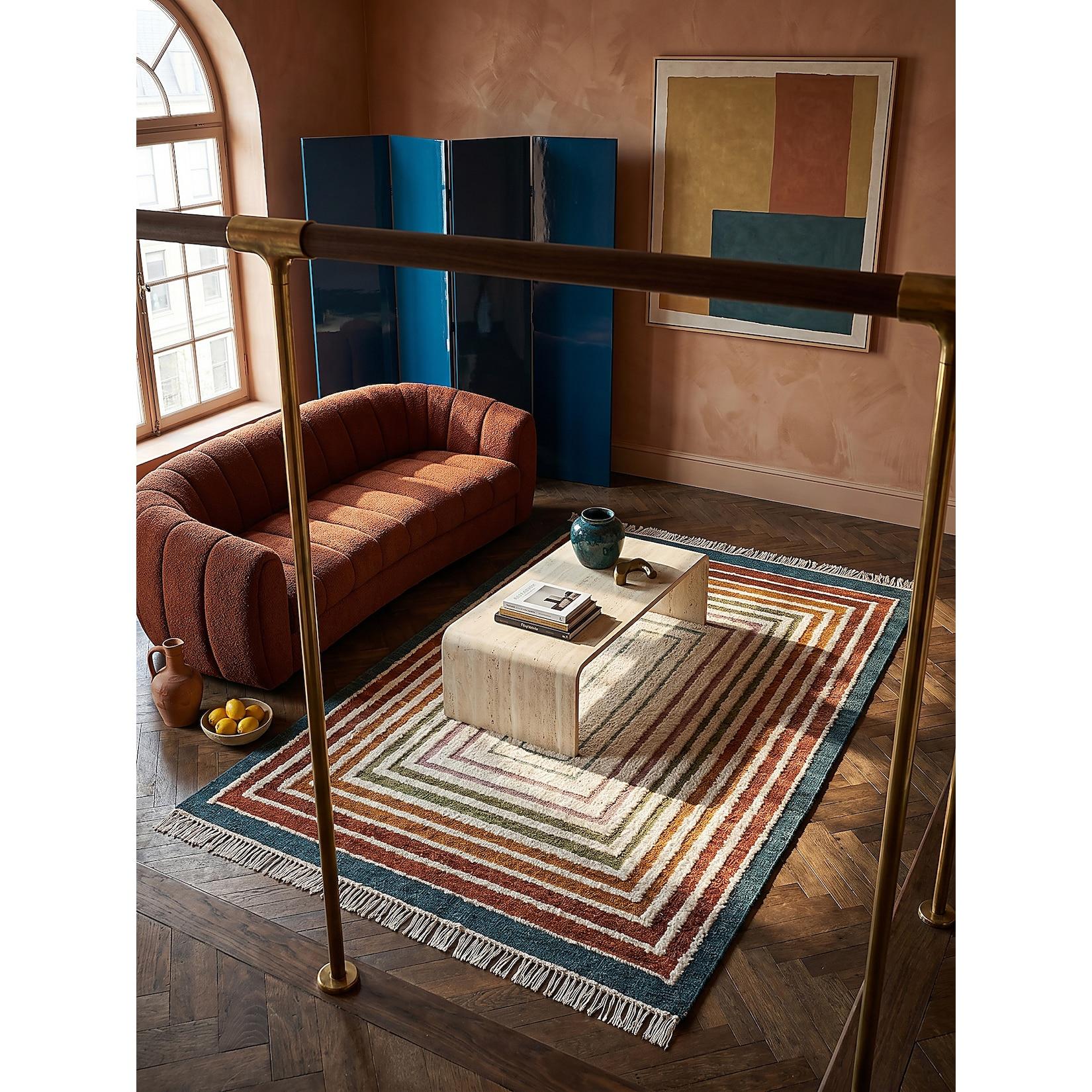Flachgewebe-Teppich geometrisch Bunt 140 x 200 cm - FROND Kadima