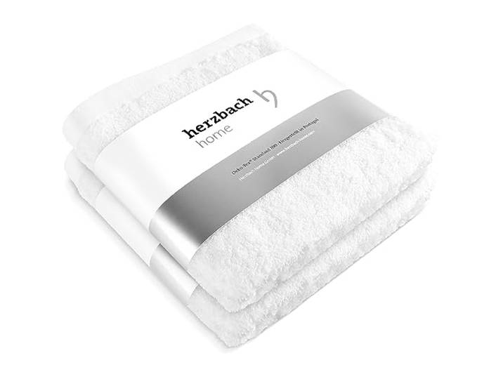 herzbach home Handtücher Pura 50x100 cm 2er Set 100% Baumwolle extra weich und saugstark, langlebig und pflegeleicht, mit Aufhänger, gehobene Gramatur 550 gsm, Hergestellt in Porugal