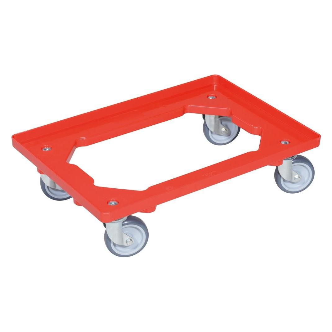 Allit Transportroller ProfiPlus EuroRoll OS 600, rot Rahmen aus stabilem Kunststoff, 4 Lenkrollen (456866)