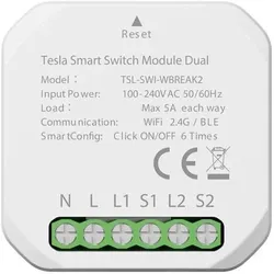 Tesla Solar, Aktor, TESLA Smart Home Smart Switch Module Dual Wi-Fi (Schaltaktor)