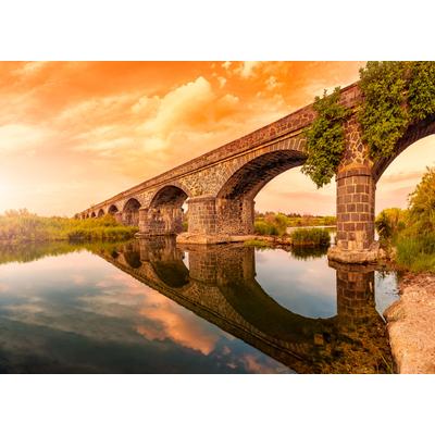 Fototapete PAPERMOON "Ancient River Arches Cedrino", bunt, B:5m L:2,8m, Vlies, Tapeten