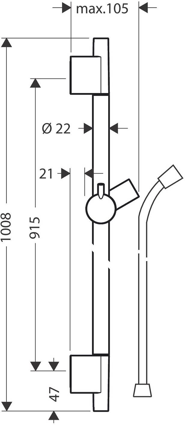 Hansgrohe Unica S Puro Brausenstange 90 cm