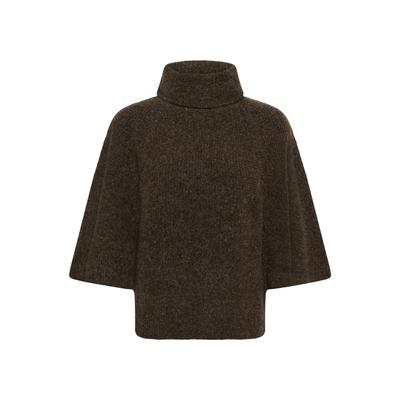 Strickpullover SOAKED IN LUXURY "SOAKED IN LUXURY Strickpullover SLBean", Damen, Gr. M, braun (chocolate braun melange), Pullover Strickpullover