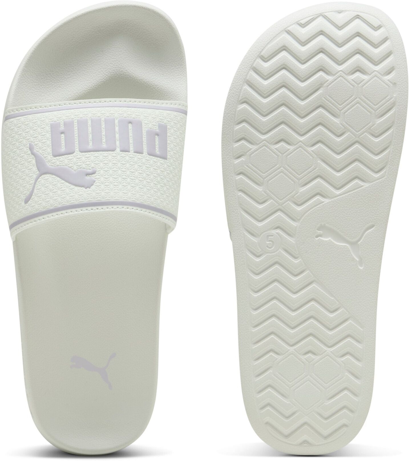 Badesandale PUMA "LEADCAT 20 BX", Damen, Gr. 38, sage frost, lila crush, Synthetik, unifarben, Schuhe Badesandale, gepolsterter Lederriemen, geformtes Fußbett