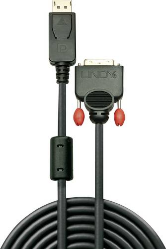 LINDY DisplayPort / DVI Adapterkabel DisplayPort Stecker, DVI-D 24+1pol. Stecker 3.00 m Schwarz 41492 DisplayPort-Kabel