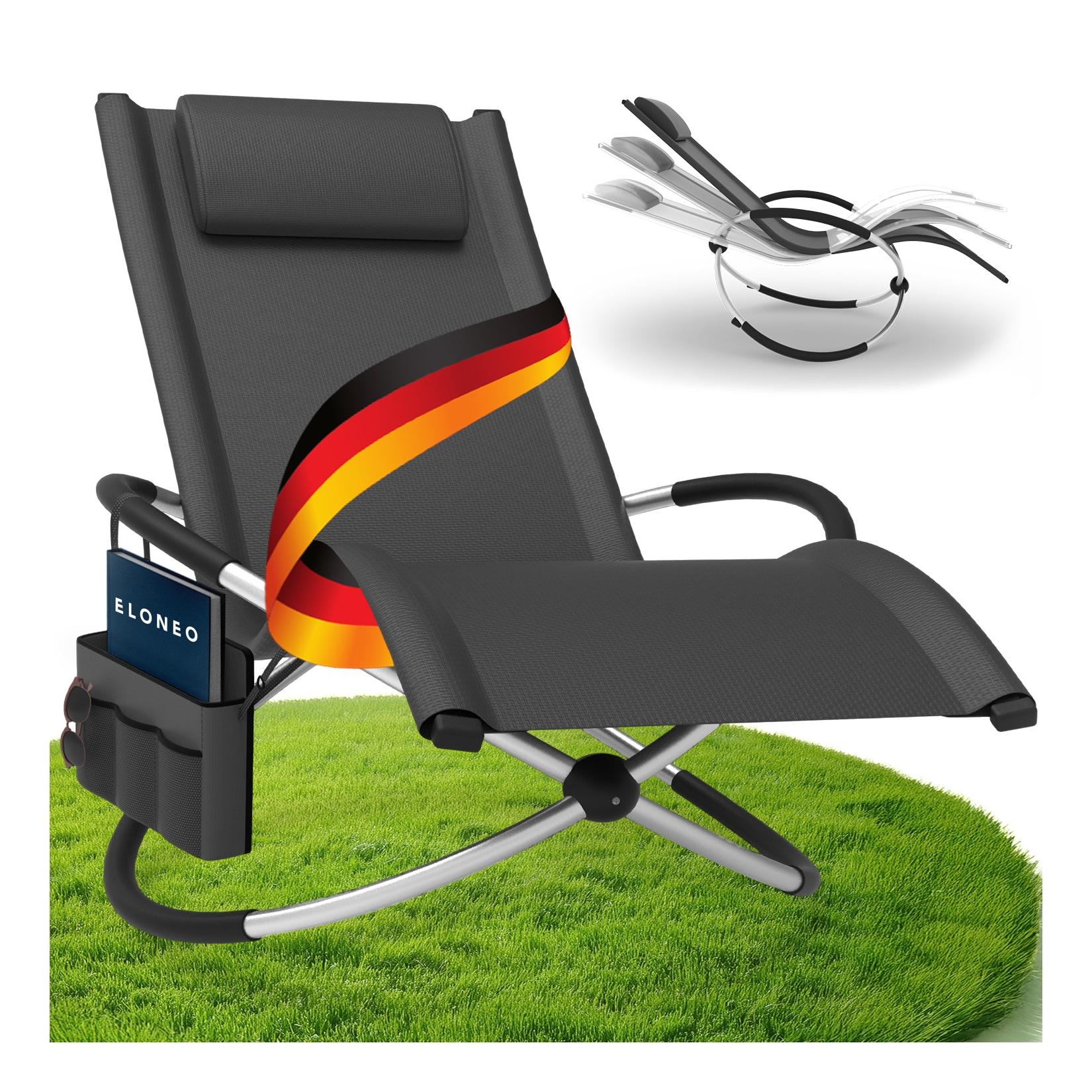 Relax-Schaukelliege inkl. Seitentasche Anthrazit Ohne Auflage