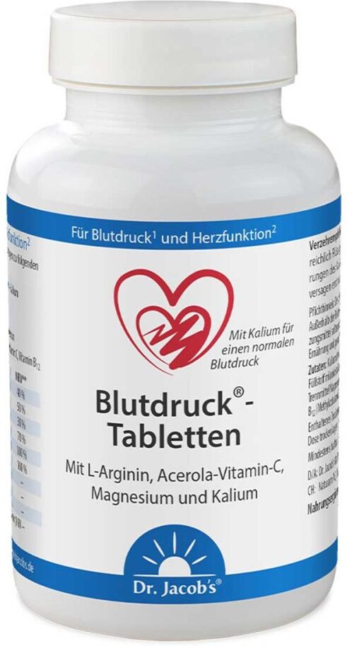 Dr. Jacob's Blutdruck-Tabletten Arginin Magnesium Kalium 126stk