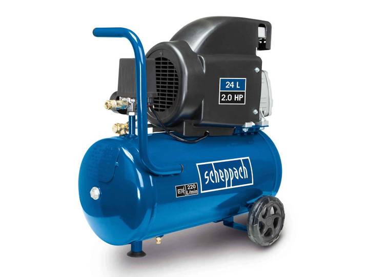 Compresseur Scheppach HC26 Compresseur d'air 220 l/min 24 litres 1500W 8 bar lubrifié à l'huile
