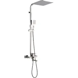 KLARWERK® LANA | Duscharmatur Set Regendusche & Handbrause Silber Edelstahl | Dusche Mischbatterie | Duschsäule Duschsystem komplett