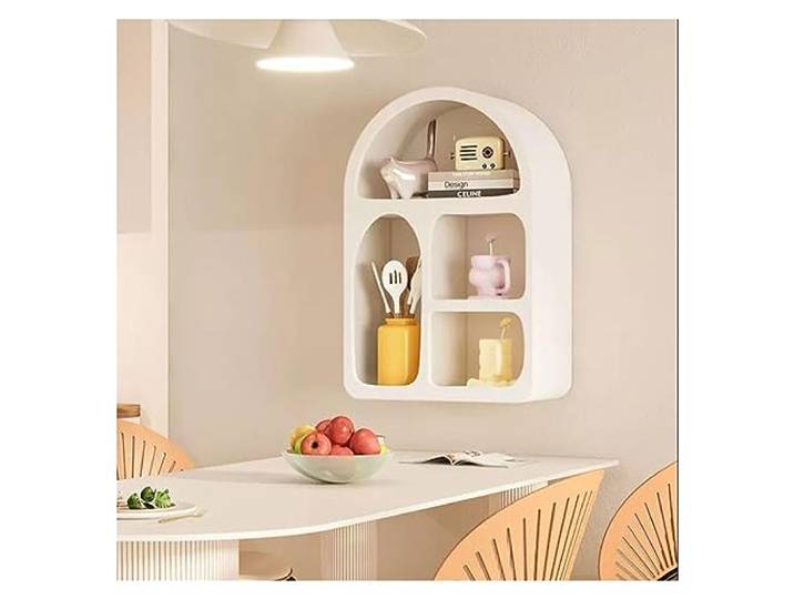 SDA287MZ Dekor Wand-Schweberegal-Lagerschrank mit 4 offenen Regalen,(Groß)