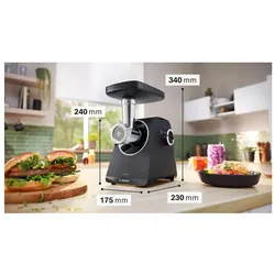 Bosch Hausgeräte Series 4 MFWS450B, Fleischwolf, Schwarz