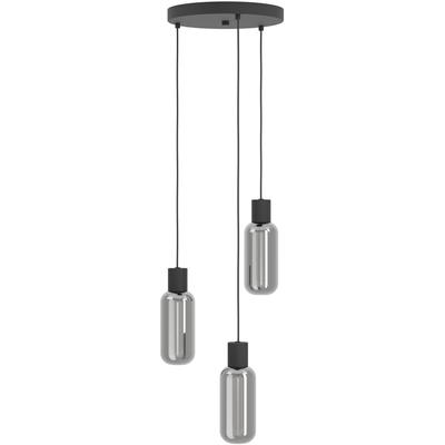 EGLO Hängeleuchte "MAIONE Pendellampe - Stahl - E27 - 3X4W - IP20", grau (schwarz), 3, Ø 30cm H: 110cm, 1 Stk., Leuchten, Hängelampe, Deckenlampe, Wohnzimmer, Esszimmer, H110 x Ø30 cm, Hängeleuchte