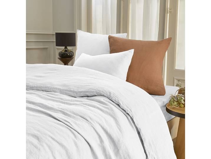 HABITAT - Drap housse en lin - 160 x 200 cm - Blanc - Brunel