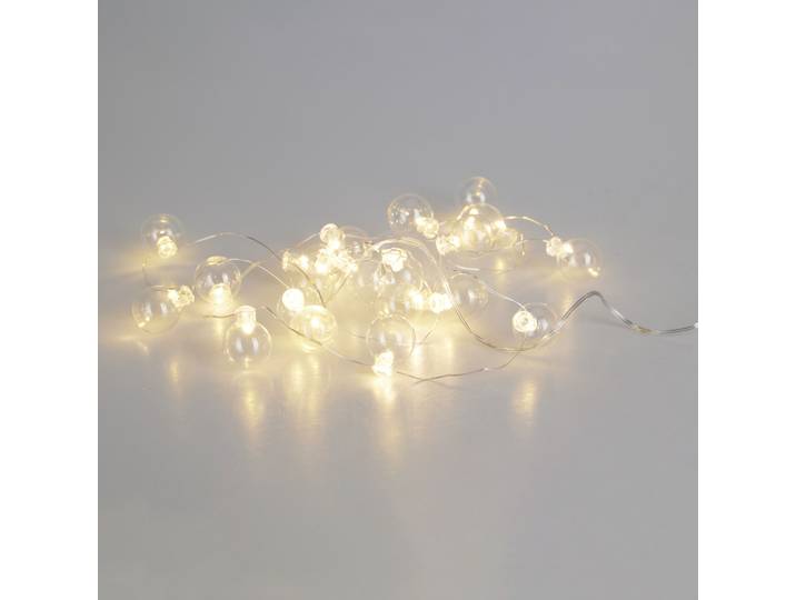 LED Lichterkette mit 20 Glaskugeln warmweiss