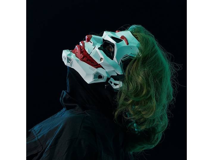 Masques Cyberpunk avec tresses de clown, accessoires de costume de clown pour cosplay, fête, Halloween, jeux de rôle anime, cadeaux et jouets pour adultes