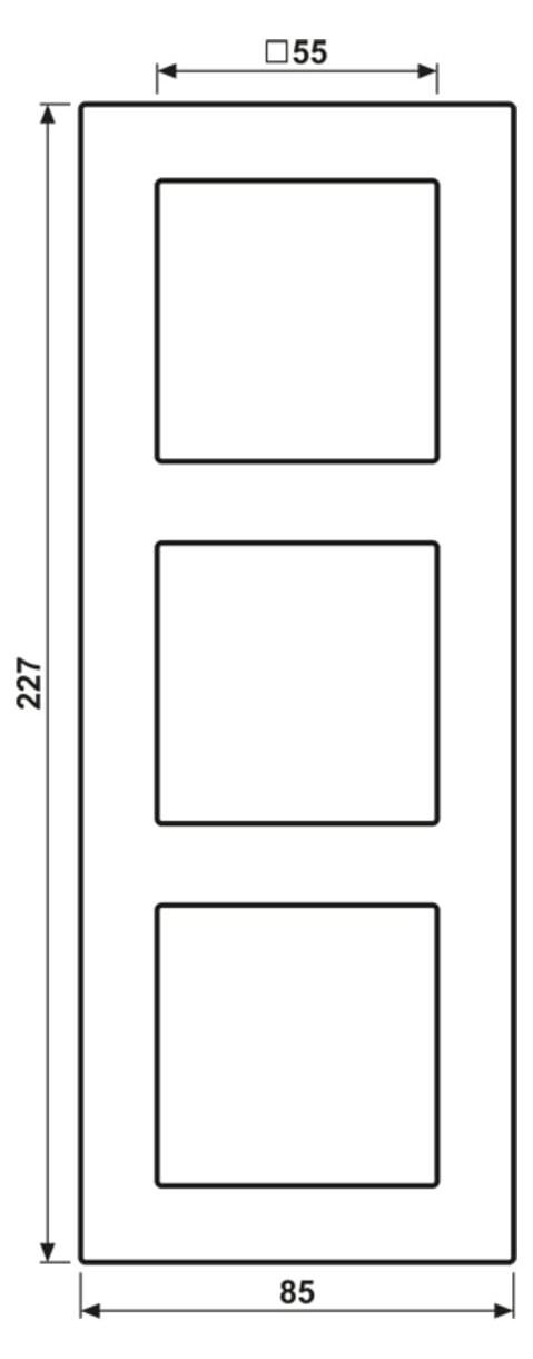 Jung Afdekraam 3-voudig A 550 A5583BFSWM, grafietzwart