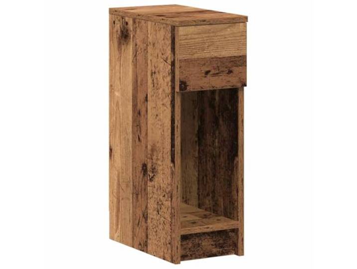 KUPTYERFG Nachttisch mit Schublade Altholz-Optik, Nachtschrank 20x36x60 cm Kompakter Beistelltisch fürs Schlafzimmer mit Schublade und Ablage für Bücher. Pflegeleichter Holzwerkstoff im Vintage-Stil.