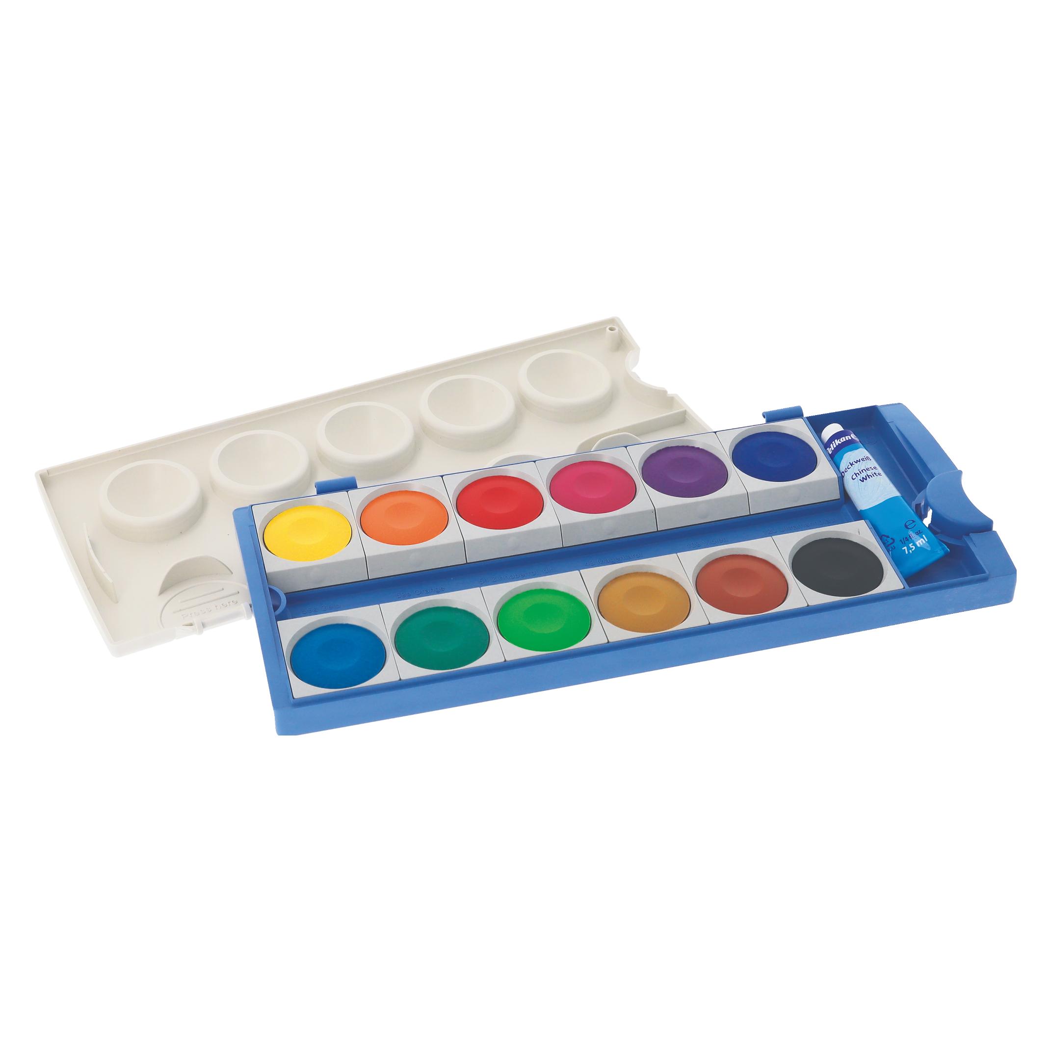 Pelikan Leuchtfarbe im Deckfarbkasten Eco, 12 Farben (12 ml) (701174) Mindestbestellmenge: 5 Stück